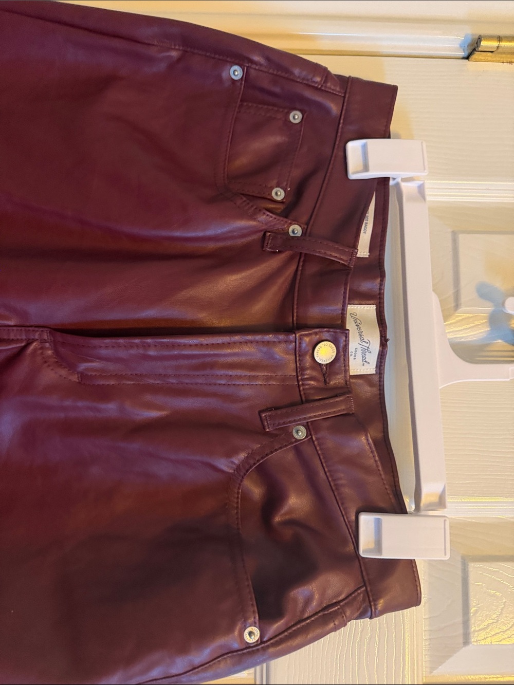 Universal Thread Burgundy baggy Faux Leather Pants *NWOT* - Picture 2 of 4